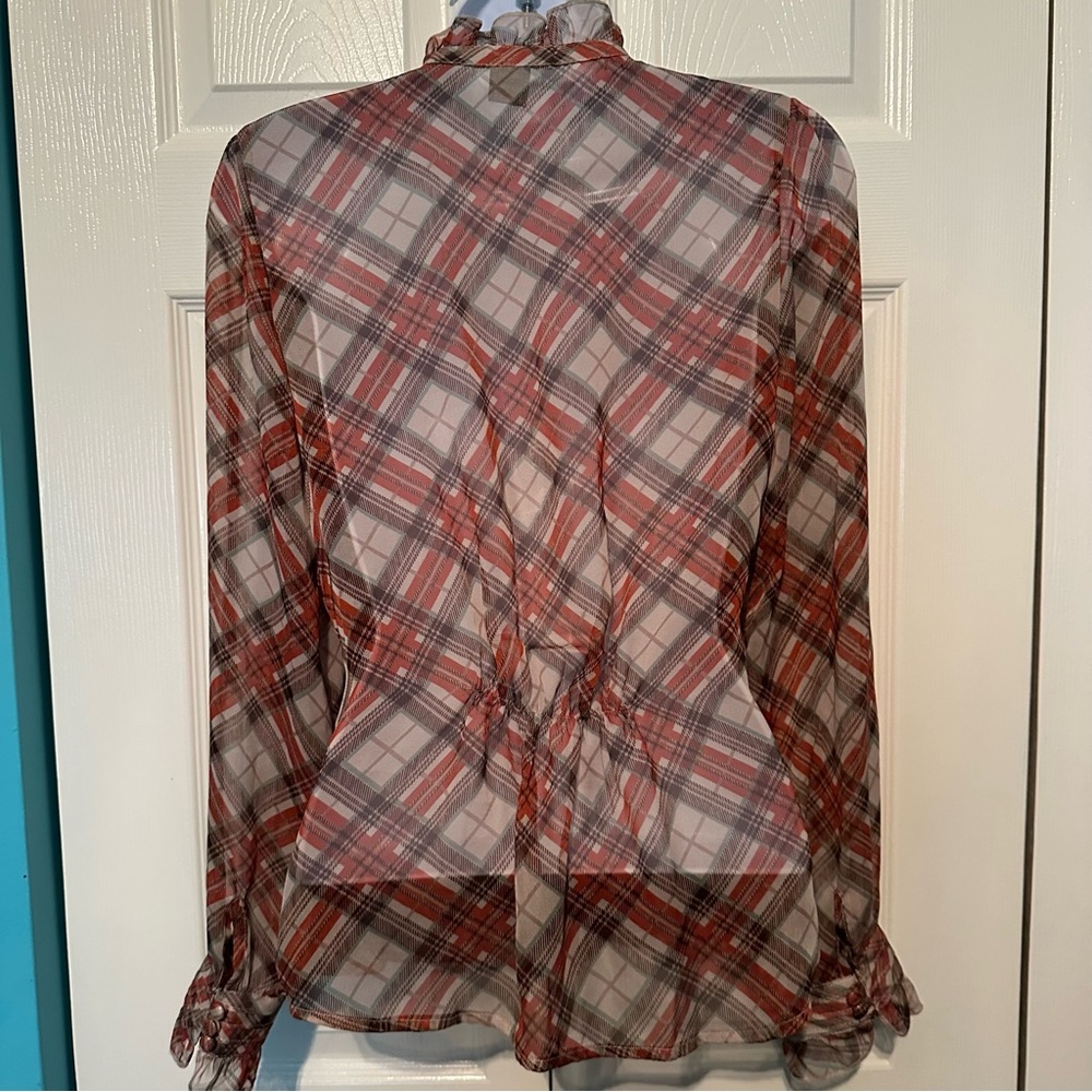 Plaid Ruffle Blouse - Picture 5 of 7